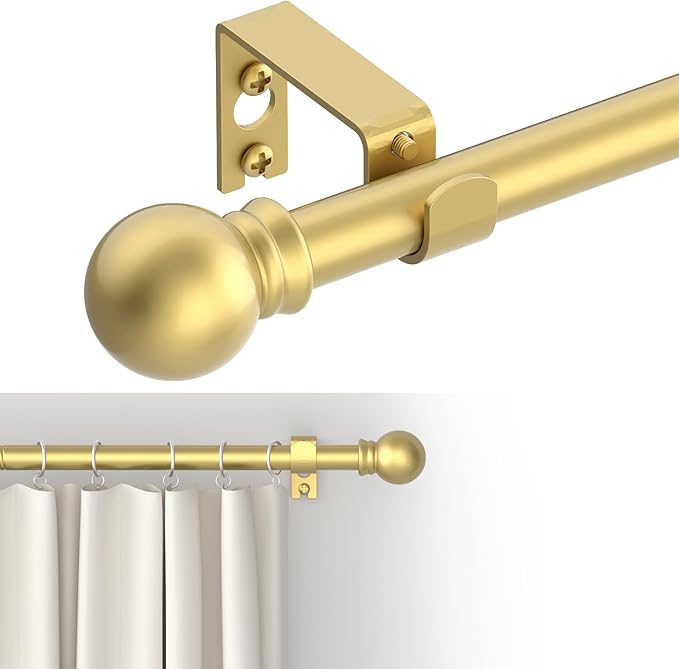 GXOACKJ Curtain Rods for windows 28-78 inch, 5/8 inch Decorative Gold Splicing by GXOACKJ