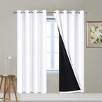 Yakamok Pure White Total Blackout Curtains, Heavy Duty Lined Blackout Drapes 72 by Yakamok