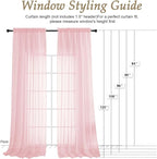 OVZME Blush Pink Bedroom Curtains 96 Length - Image 2