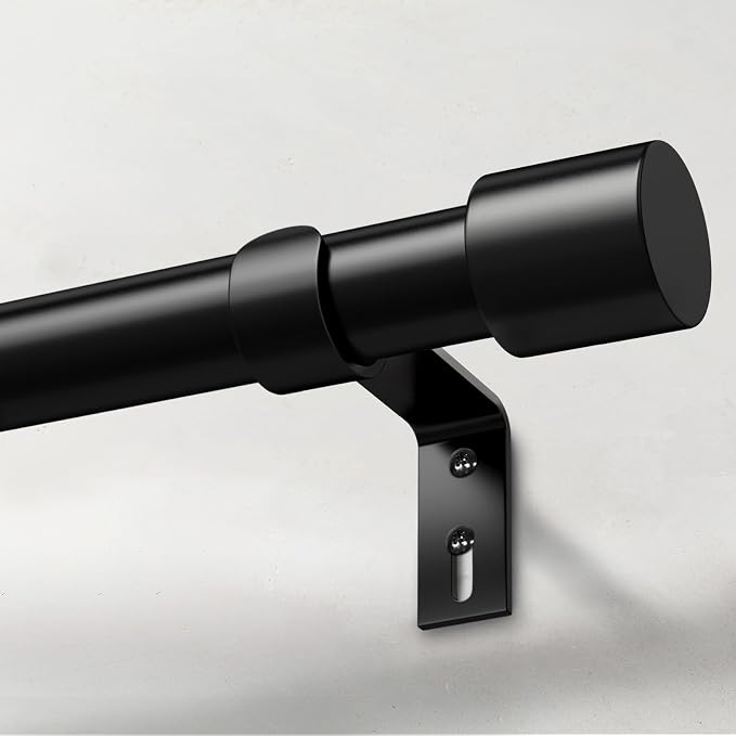 IFELS Heavy Duty Curtain Rods for Windows 28 to 48 Inch, 1 Inch Black Curtain by IFELS