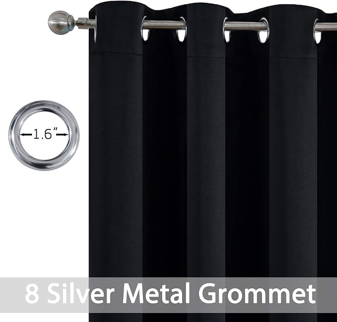 Yakamok Blackout Curtains for Bedroom, Thermal Insulated Blackout Grommet Top - Image 3