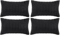 Fancy Homi 4 Packs Boho Black Decorative Throw Pillow Covers 14x24 Inch by Fancy+Homi