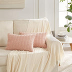 Fancy Homi 4 Packs Boho Pink Decorative Throw Pillow Covers 16x24 Inch - Image 6