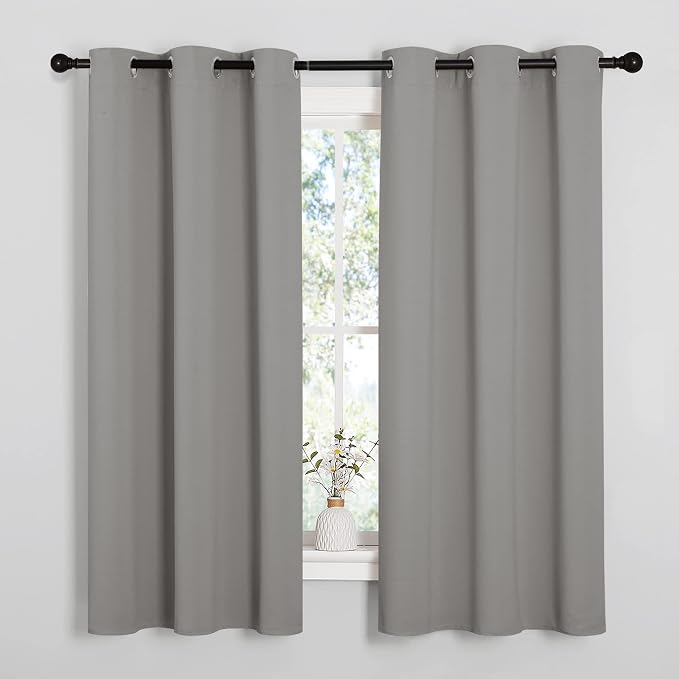 NICETOWN Blackout Curtains 63 inches Long, Thermal Insulated Solid Grommet Top by NICETOWN