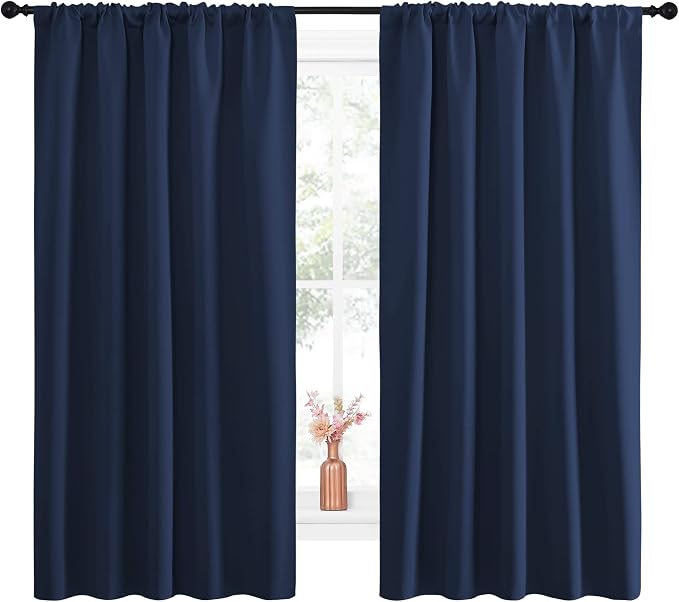 NICETOWN Navy Curtains Blackout Draperies - Image 2