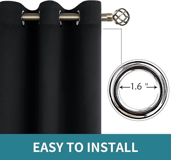 BGment Black Short Blackout Curtains - Image 5