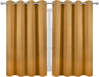 LEMOMO Mustard Yellow Thermal Blackout Curtains/52 x 45 Inch/Set of 2 Panels - Image 2
