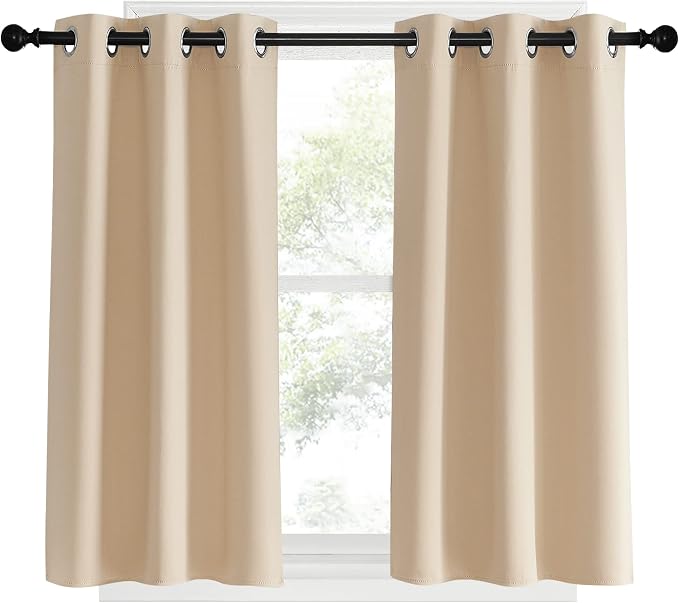 NICETOWN Bedroom Blackout Curtains and Drapes, Biscotti Beige, 34 by 40 - Image 2