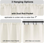 Chyhomenyc Cream Valance for Windows, Light Filtering Faux Linen Solid Short - Image 5
