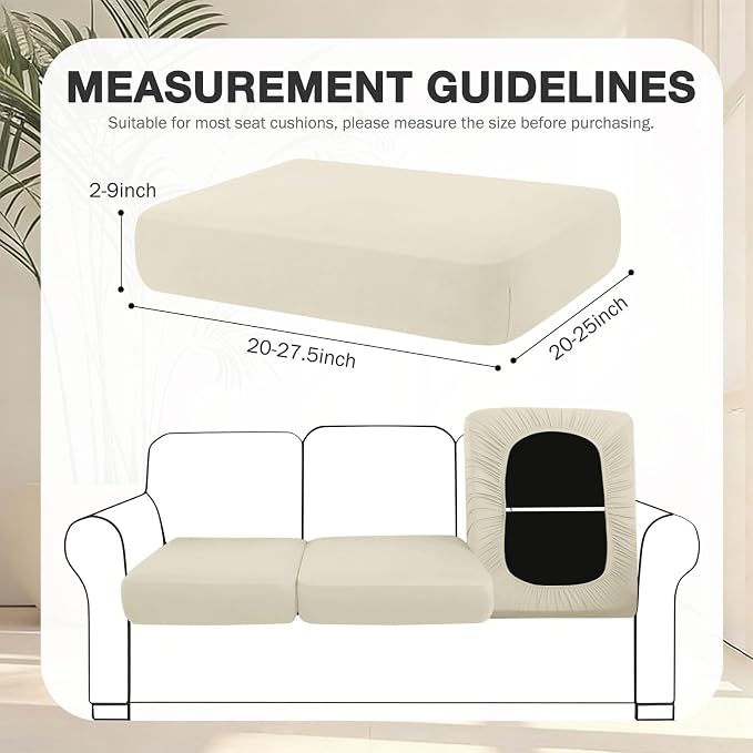 hyha 8Pcs Patio Cushion Covers, Stretch Outdoor Couch Cushion Covers Replacement - Image 2