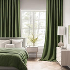 MIULEE Olive Green Back Tab Blackout Curtains 120 Inch Long 2 Panels Set - Image 2