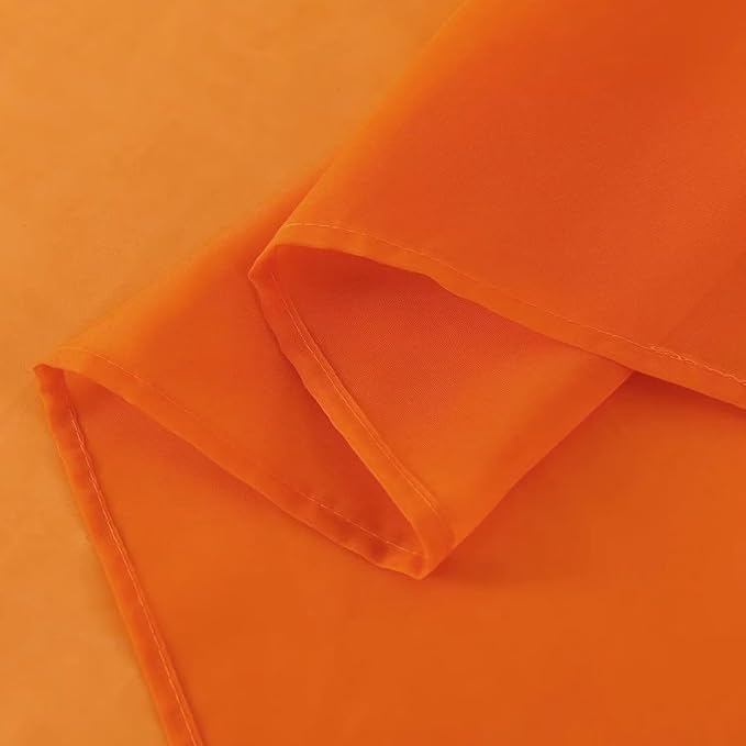 SpaceDresser Orange Sheer Curtains 4 Panels Rod Pocket Semi-Sheer Curtain 45 - Image 7