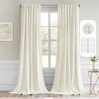 MIULEE Cream Back Tab Blackout Curtains 108 Inch Long 2 Panels Set by MIULEE