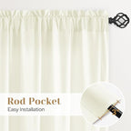 HOMEIDEAS Non-See-Through Ivory Privacy Sheer Kitchen Curtains, 30 X 24 Inches - Image 6