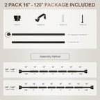 Lootkell 2 Pack Modern Brown Curtain Rods Set - Image 9