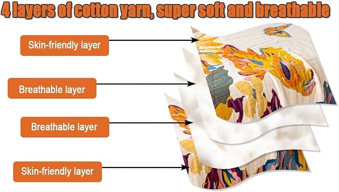 MSGKV Boho Throw Blanket Queen Size 90"x90" Cotton Blanket - Image 6