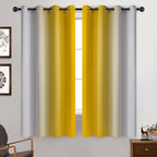 Yakamok Yellow Ombre Curtains 63 Inches Long, Light Blocking Gradient Color - Image 2