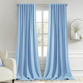 MIULEE Sky Blue Back Tab Blackout Curtains 120 Inch Long 2 Panels Set by MIULEE
