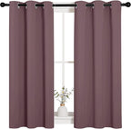 NICETOWN Bedroom Curtain Panels Blackout Draperies, Dry Rose, 1 Pair, 34 by - Image 2