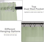 Light Green Sheer Curtains 63 Inch Length 2 Panels Set - Image 4