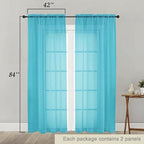 Sheer Curtains 84 Inches Long 2 Panels Set - Image 2