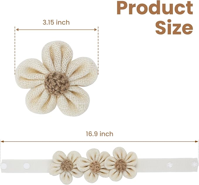 KLOGTSIND Flower Curtain Tiebacks, 4 Pack Boho Curtain Ties Elegant Three - Image 3