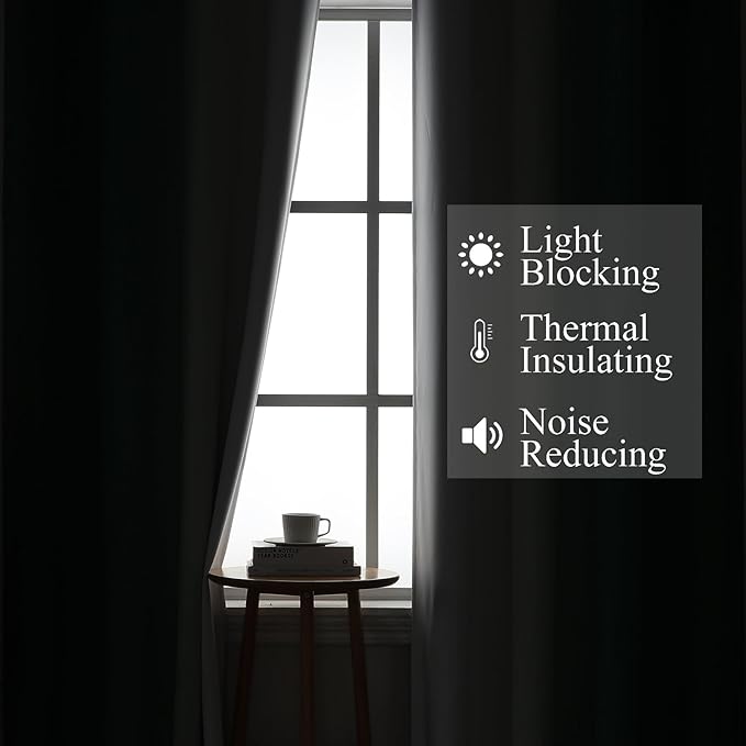 Estelar Textiler Green and Greyish White Blackout Curtains 45 Inch Length - Image 3