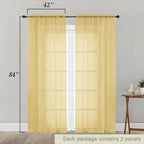 Sheer Curtains 84 Inches Long 2 Panels Set - Image 2