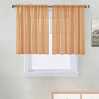 SpaceDresser Basic Rod Pocket Sheer Voile Window Curtain Panels Beige 1 Pair 2 by SpaceDresser