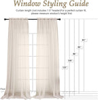 OVZME Sheer Cream Curtains 108 Inches Long 2 Panels Set, 59 Inch Extra Wide - Image 7