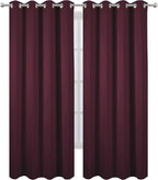 LEMOMO Burgundy Red Thermal Blackout Curtains/52 x 84 Inch/Set of 2 Panels Room - Image 2