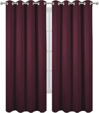 LEMOMO Blackout Curtains 66 x 95 inch/Burgundy Red Curtains Set of 2 - Image 2