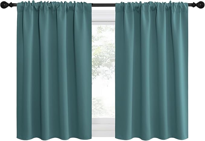 NICETOWN Blackout Curtains for Living Curtains, Sea Teal, 2 Panels, 29 by 30 by NICETOWN