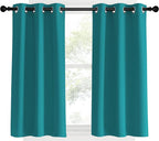 NICETOWN Room Darkening Curtains 40 inch Length 2 Panels, Peacock Teal - Image 2