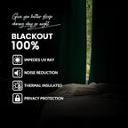 Yakamok 100% Blackout Curtains Dark Green Room Darkening Thermal Insulated - Image 2