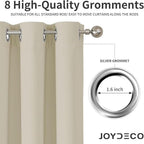 Joydeco Blackout Curtains 108 Inches Long 2 Panels Set, Thermal Insulated Long - Image 6