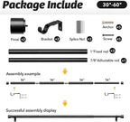 GEEBOBO Black Curtain Rods for Windows 28 to 48 Inch, 1 Inch Adjustable Heavy - Image 6