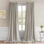 MIULEE Natural Back Tab Blackout Curtains 102 Inch Long 2 Panels Set - Image 9