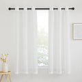 NICETOWN White Sheer Curtains 63 inch Length, Grommet Linen Blend Textured Semi by NICETOWN