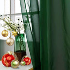 SpaceDresser Foliage Green Sheer Curtains 4 Panels Rod Pocket Semi-Sheer - Image 5