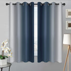 SimpleHome Navy Blue Ombre Room Darkening Curtains - Image 2
