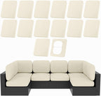 hyha 14Pcs Patio Cushion Covers, Stretch Outdoor Couch Cushion Covers by hyha