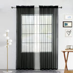 SpaceDresser Sheer Voile Window Treatment Rod Pocket Curtain Panels by SpaceDresser