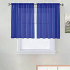 SpaceDresser Basic Rod Pocket Sheer Voile Window Curtain Panels Sapphire 1 Pair by SpaceDresser