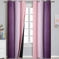 Ombre Pink and Purple Blackout Curtains 84 Inches Long, Full Room Darkening by ESTELARTEXTILER
