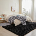 Black Rabbit Plush Rug 5'x8', Fluffy Faux Fur Shaggy Area Rug - Image 4