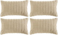 Fancy Homi 4 Packs Tan Decorative Throw Pillow Covers 12x20 Inch by Fancy+Homi