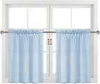 DWCN Sky Blue Sheer Curtains for Kitchen Windows - Image 9