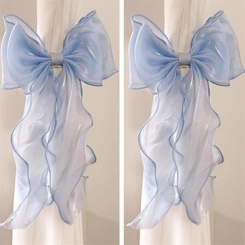 2 Pack French Silky Bow Curtain Tiebacks, Elegant Lace Ribbon by Unknown