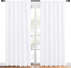 NICETOWN White Curtains, 50% Light Blocking Curtain Panels - Image 2